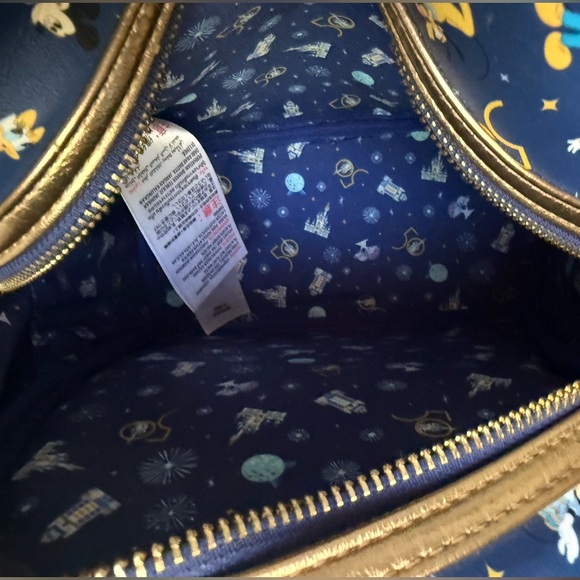 Disney Loungefly 50th Anniversary Back Pack Blue and Gold main image 13